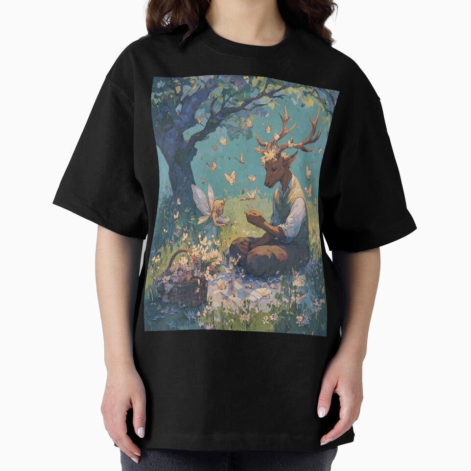 Cottagecore Art: Deer's Meadow Picnic by bapupa T-Shirts, Hoodie, Sweatshirt | BlankRebels.com (Image 2)
