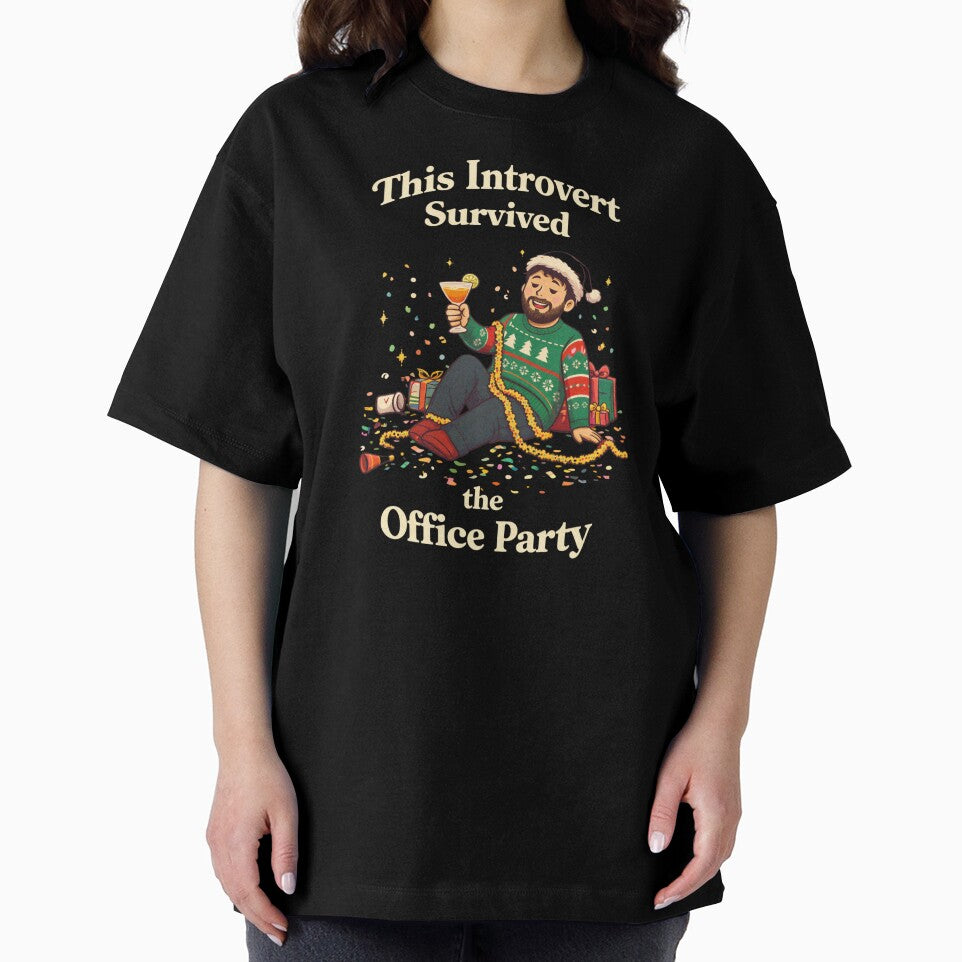 This Introvert Survived the Office Party – Funny Christmas Introvert Design by scanusha1979 T-Shirts, Hoodie,... (Image 2)
