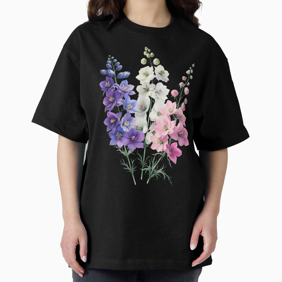 Aesthetic Delphinium July Birthday Flower Garden by CarmelaConstan T-Shirts, Hoodie, Sweatshirt | BlankRebels.com (Image 2)