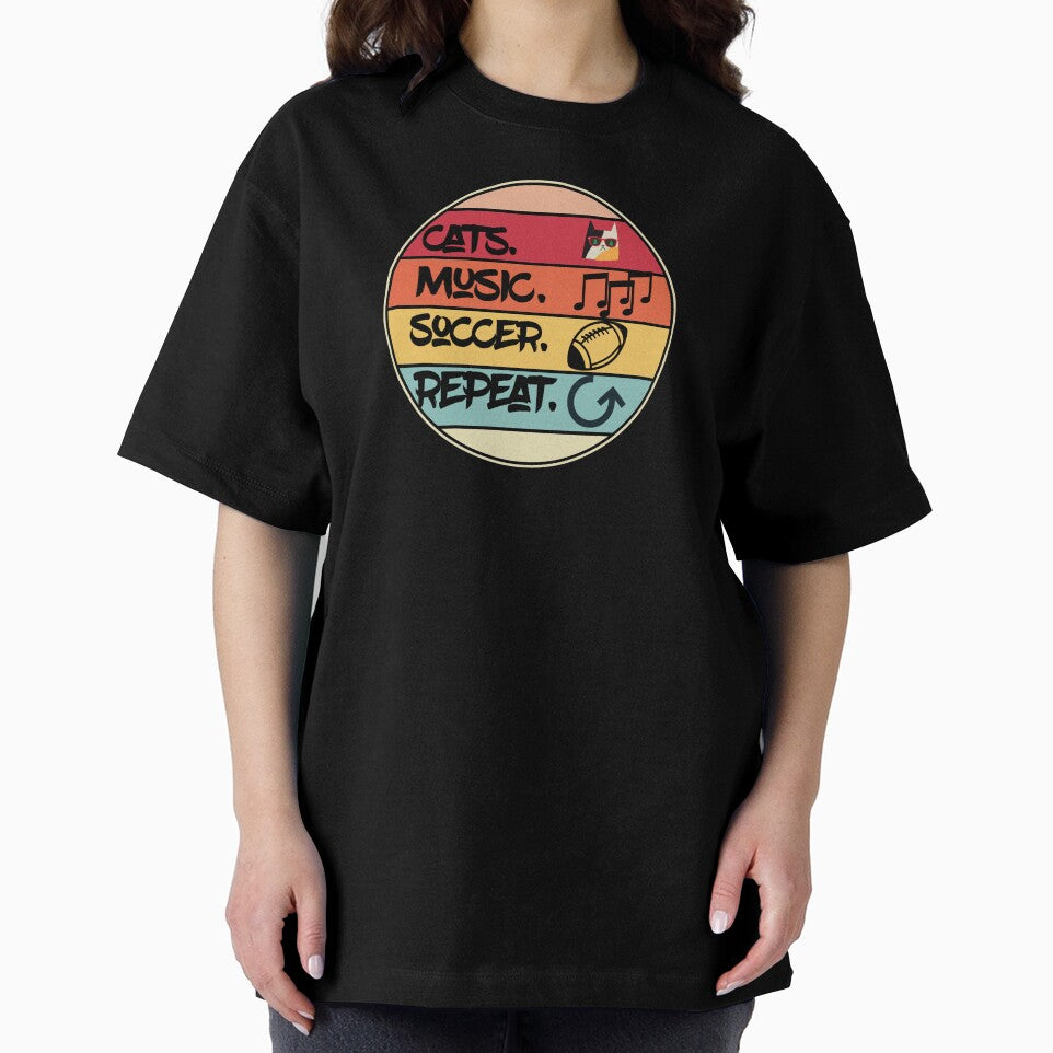 Cats music  soccer repeat retro  vintage  design by Moussa  Sussi