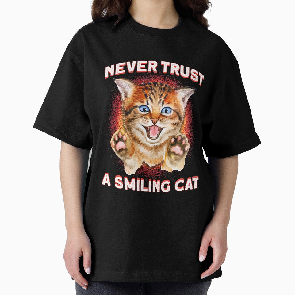 Never Trust A Smiling Cat by BLake77777 T-Shirts, Hoodie, Sweatshirt | BlankRebels.com (Image 2)