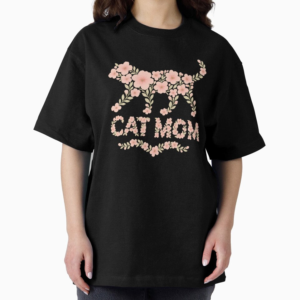 Floral Cat “Cat Mom” – Romantic Design for Cat Lovers and Pet Moms by OTSC T-Shirts, Hoodie, Sweatshirt (Image 2)