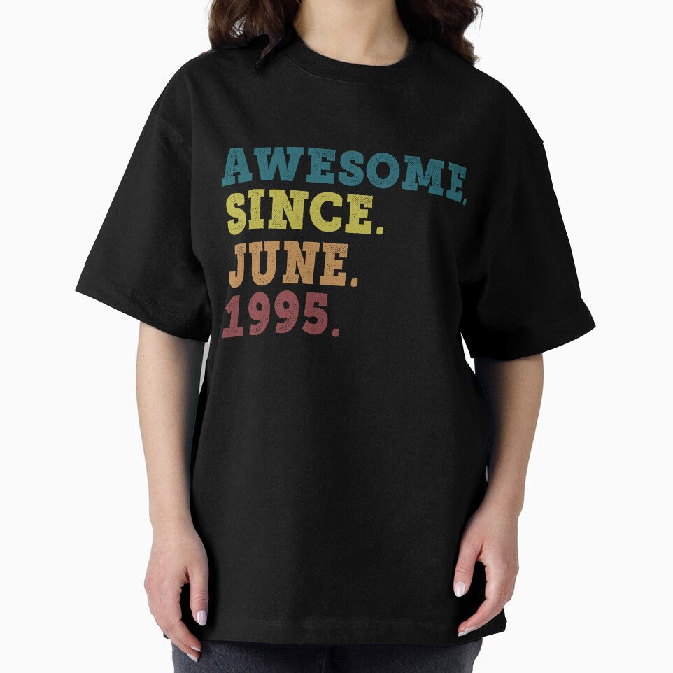 Awesome Since June 1995 Retro Vintage 27th Birthday Gift by designbychow T-Shirts, Hoodie, Sweatshirt (Image 2)