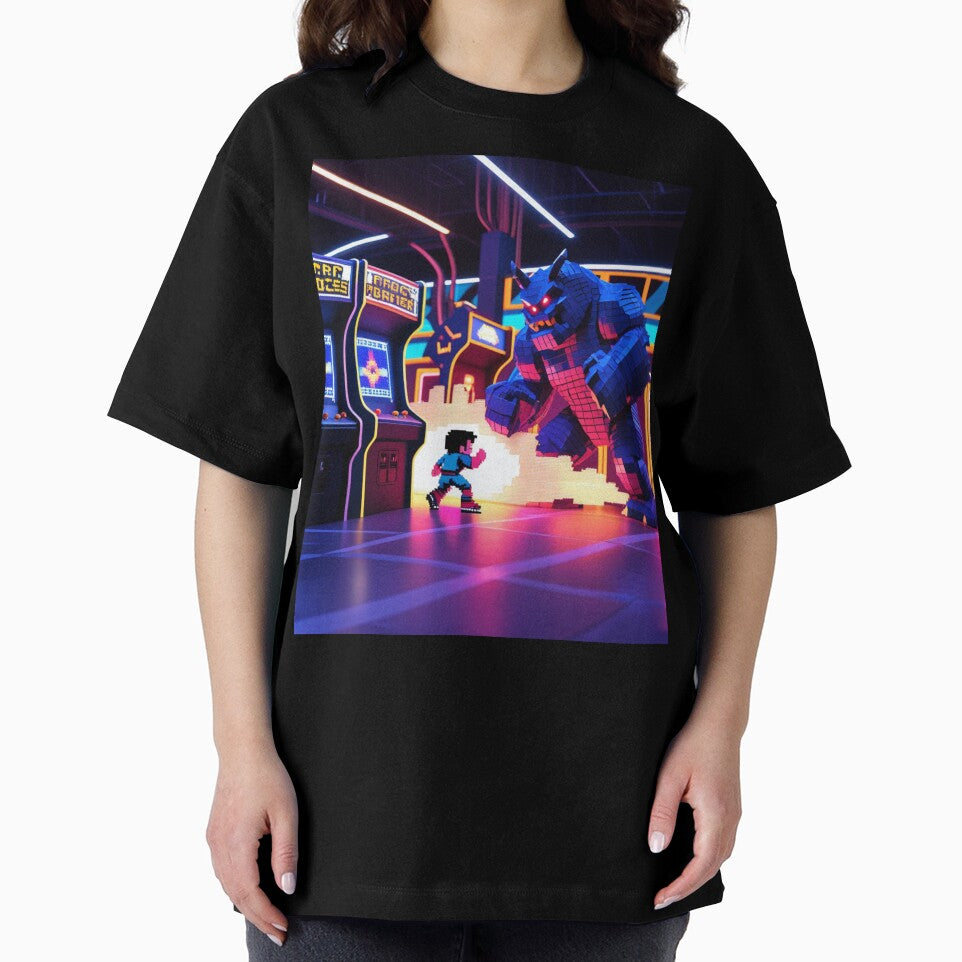 Retro Pixel Arcade Hero T-Shirt - Vintage 8-bit Gaming Aesthetic Tee by Cophros