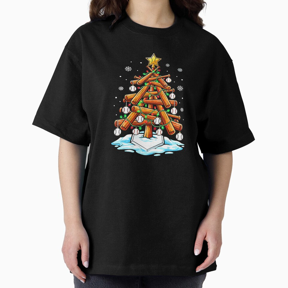 Christmas Baseball Tree Holiday Lights Festive Sports by miaa-artistshop