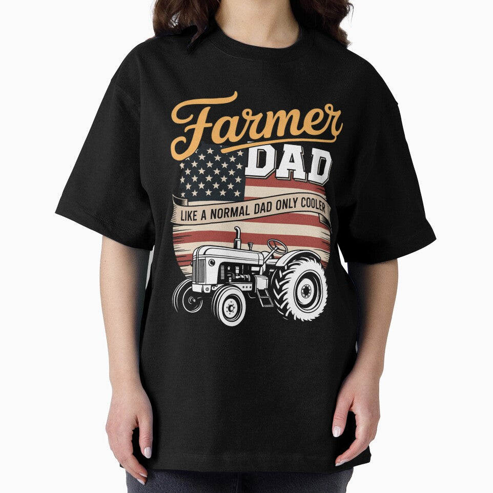 Farmer Dad Like A Normal Dad Only Cooler USA Flag Farming by Minoloinan T-Shirts, Hoodie, Sweatshirt (Image 2)