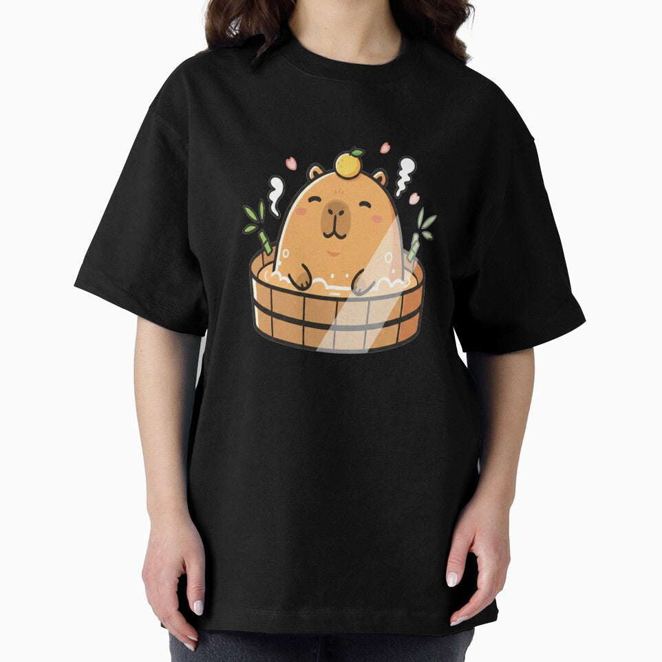 Cute Capybara Onsen Relaxing Japanese Hot Spring Kawaii Animal T-Shirts, Hoodie, Sweatshirt