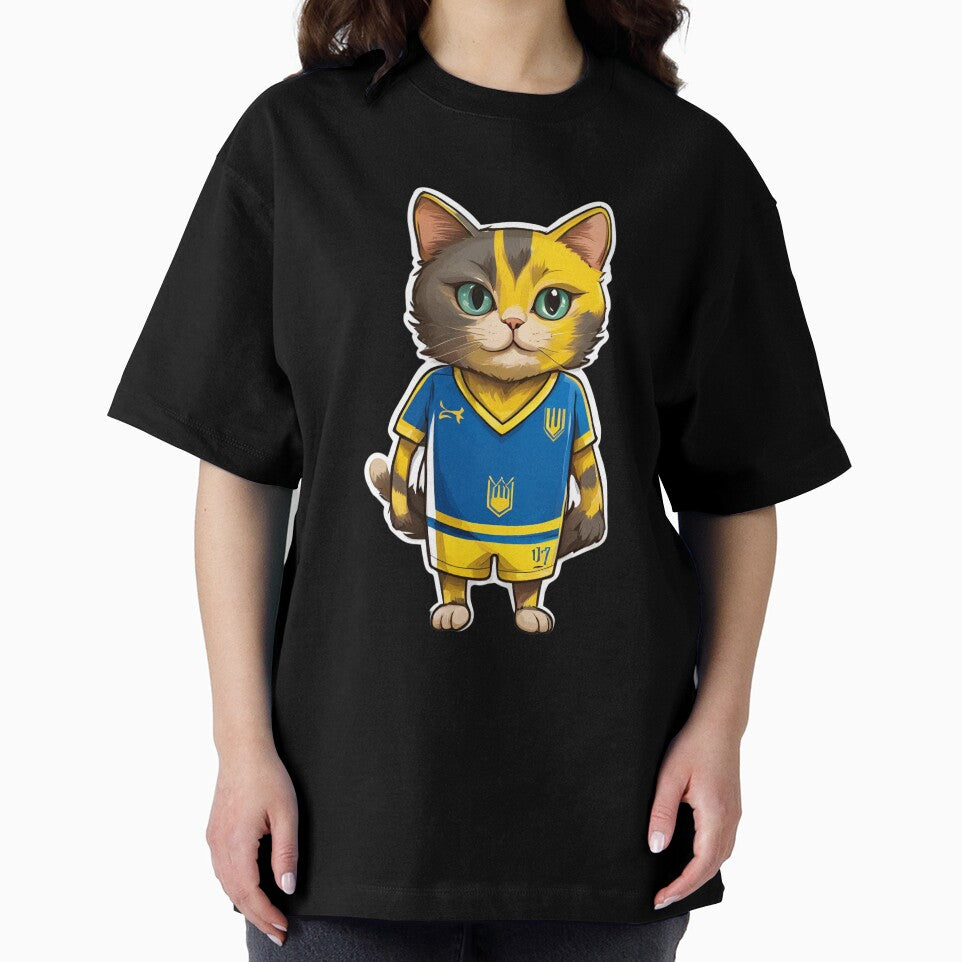 UKRAINE Sports Team: a Cat wearing colours of Ukrainian Flag D15 by PerfectDay2Play