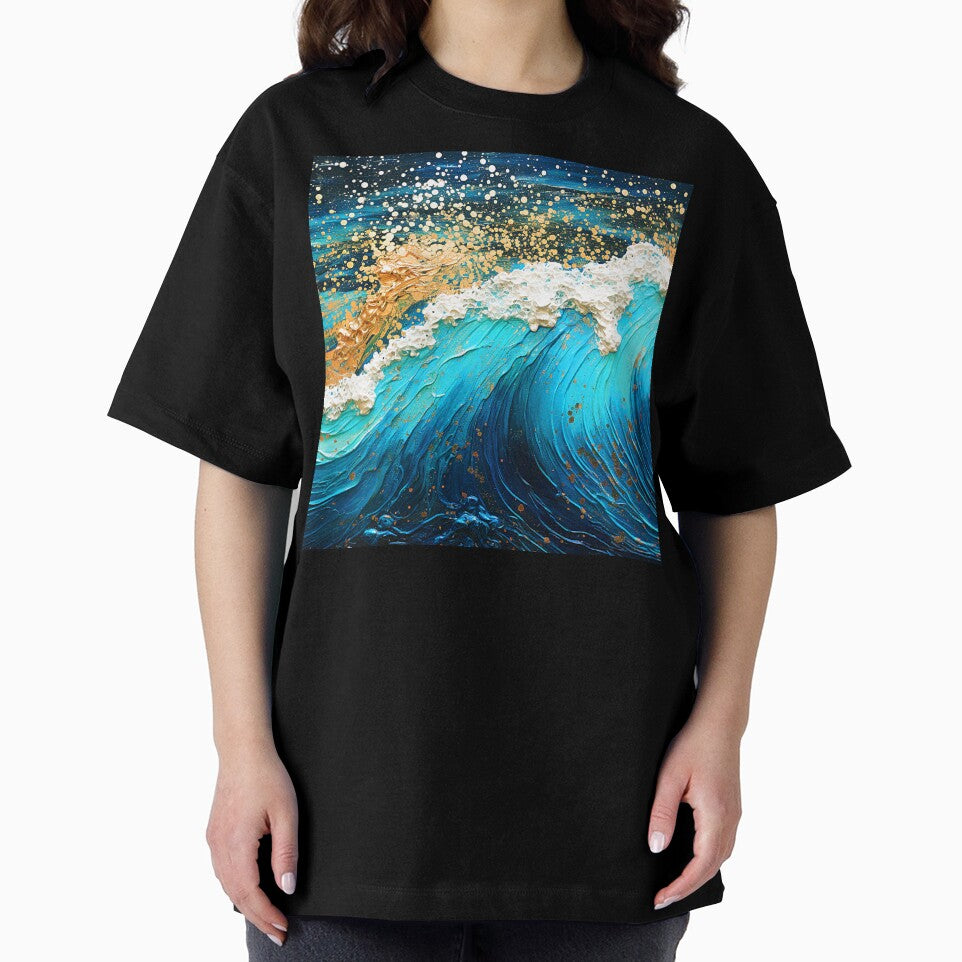 Fantasy Ocean Wave With Golden White Foam Abstract by DEC02 T-Shirts, Hoodie, Sweatshirt | BlankRebels.com (Image 2)