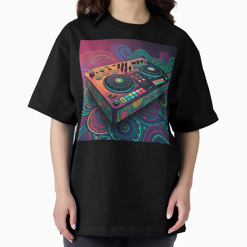 DJ mixer art in neon colors by AhArtMe T-Shirts, Hoodie, Sweatshirt | BlankRebels.com (Image 2)