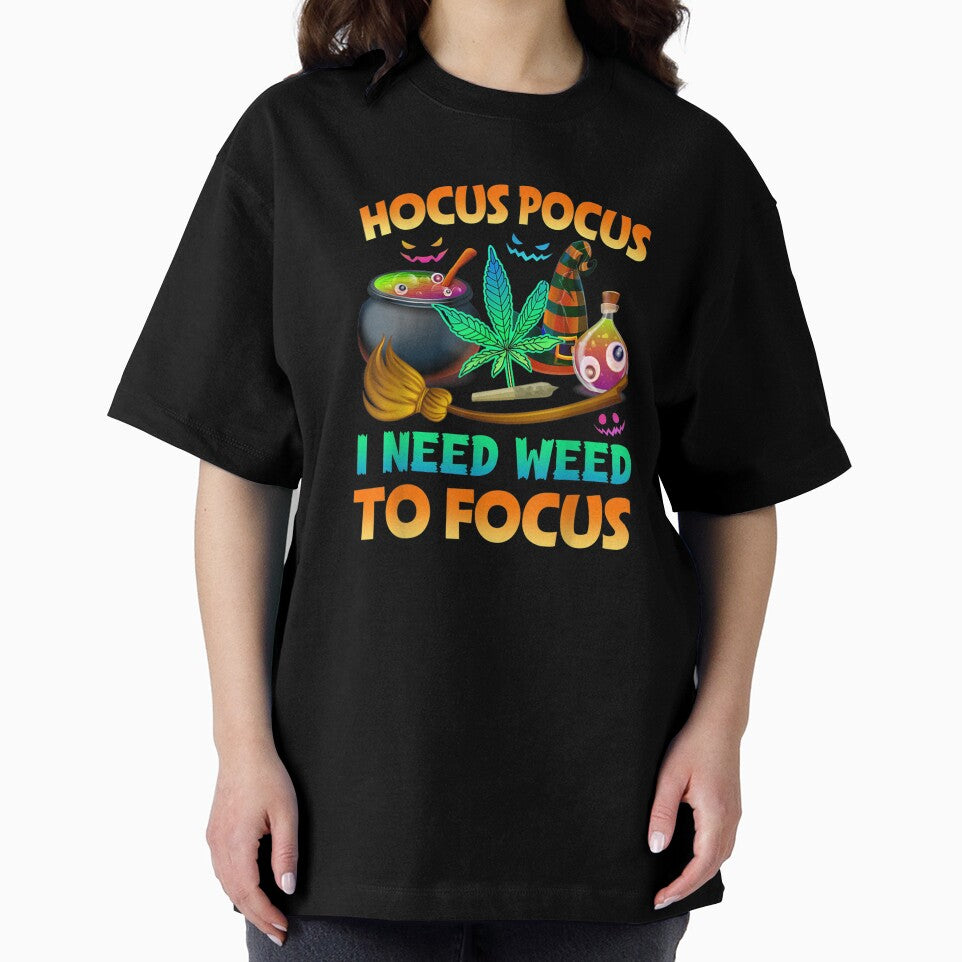 Hocus pocus I Need Weed To Focus Funny Halloween Costume by Spencerhowar T-Shirts, Hoodie, Sweatshirt (Image 2)