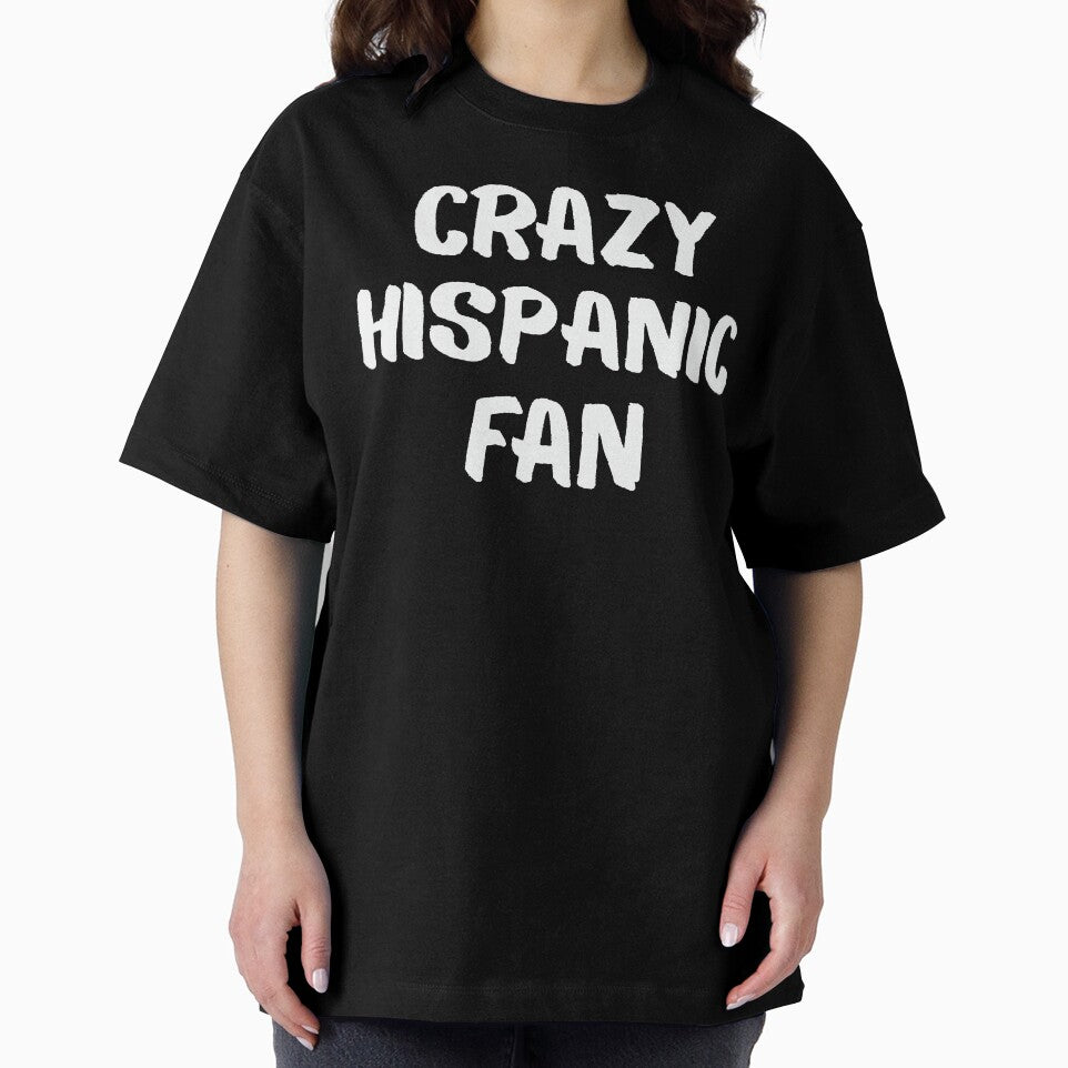 Funny Crazy Hispanic Fan Distressed White Typography by axiksa10