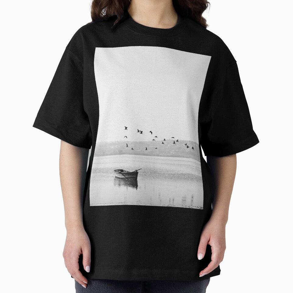 Boat sailing across a lake by MyInspiredPrint