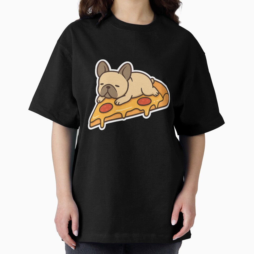 Frenchie Pizza Slice – Kawaii Bulldog Food Mashup Sticker by Tripconic