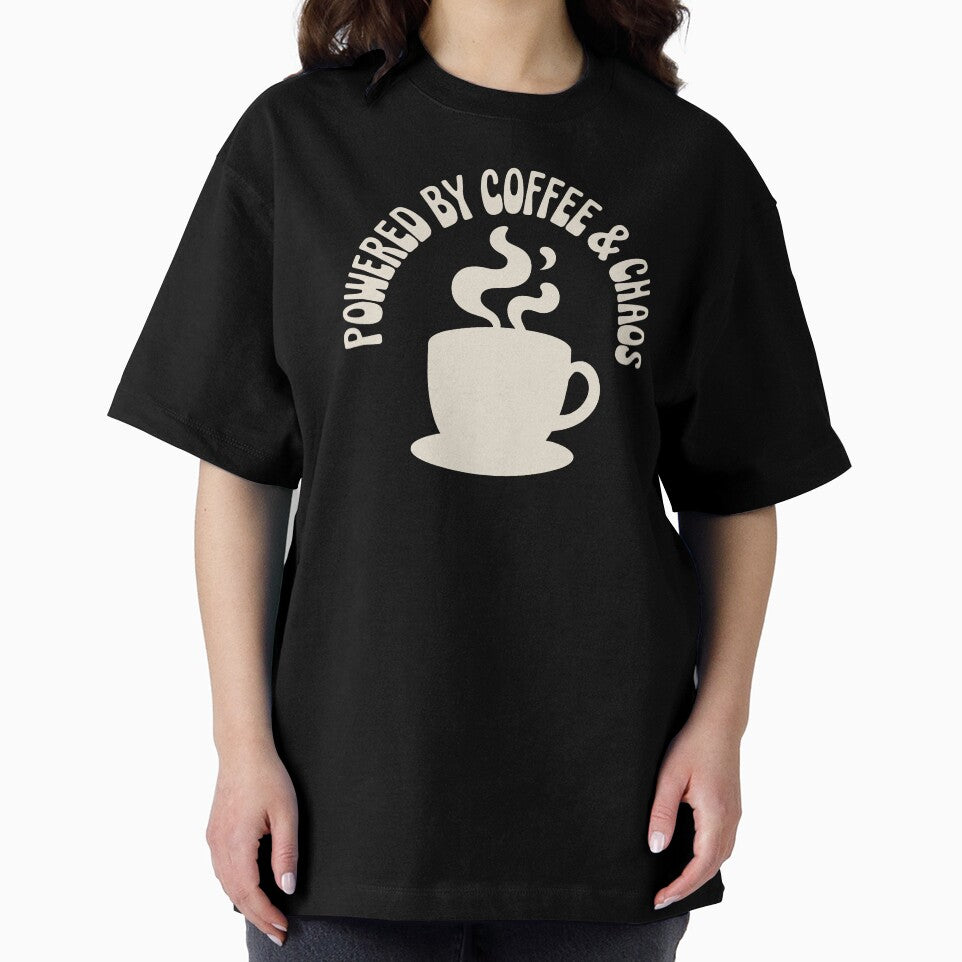 Coffee Mom – Powered By Coffee and Chaos Funny Quote by Mustapha  ALAHAYANE T-Shirts, Hoodie, Sweatshirt (Image 2)