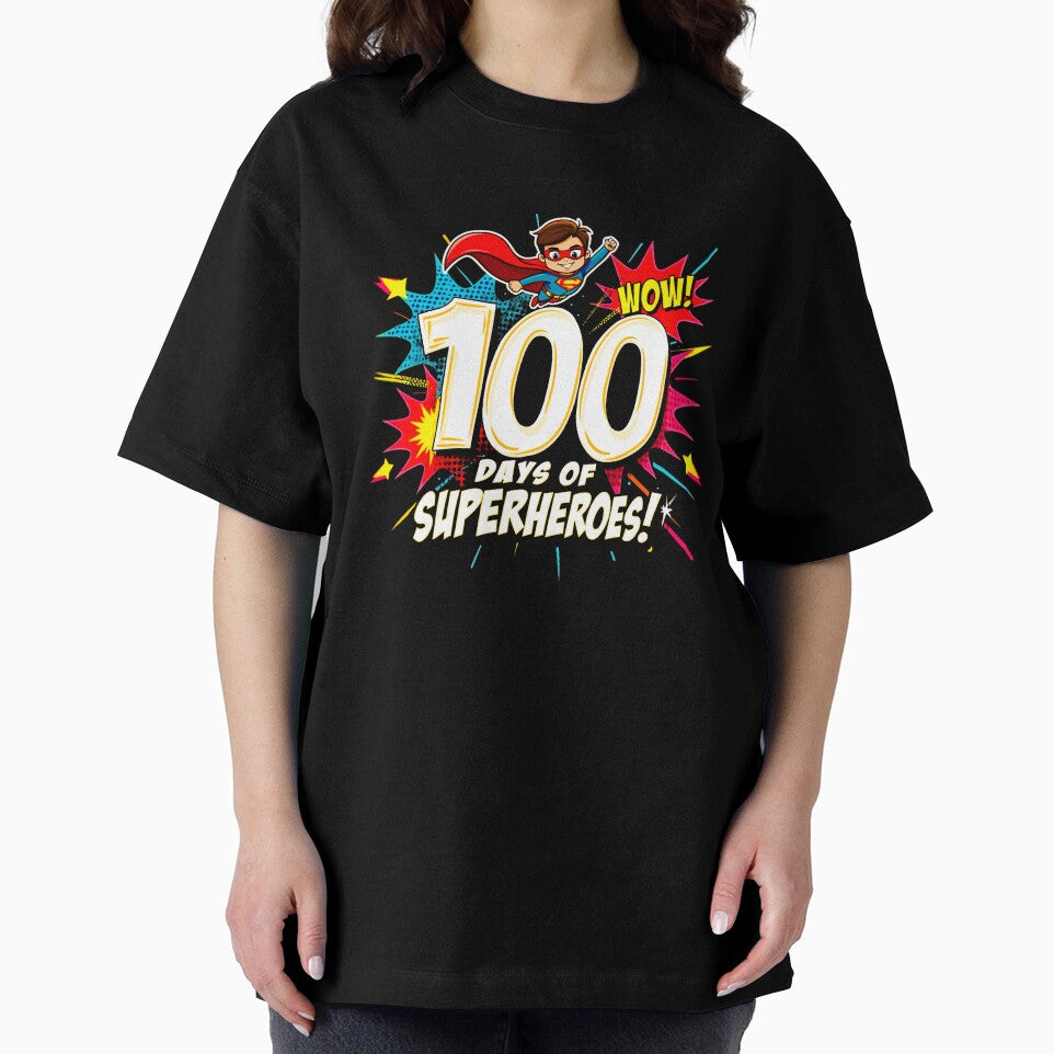 100 Days of Superheroes Fun Comic Style Design by Vago T-Shirts, Hoodie, Sweatshirt | BlankRebels.com (Image 2)