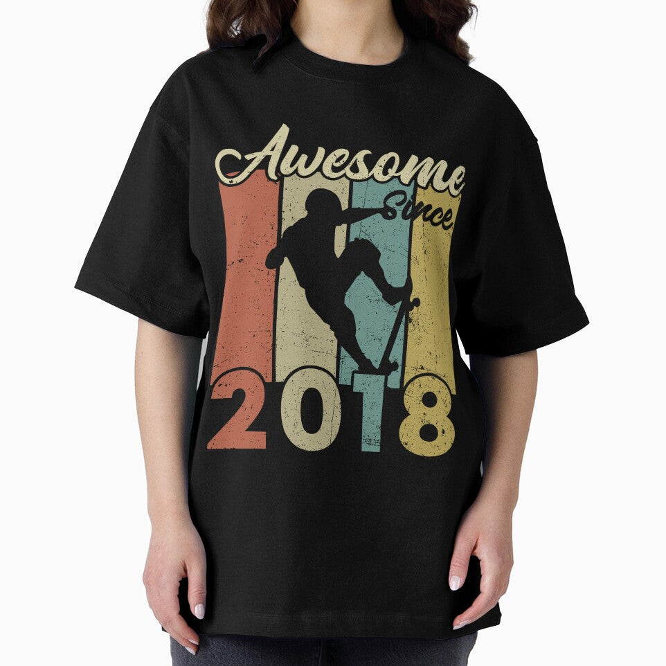4th Birthday Awesome Since 2018 Skateboard 4 Years Old by TheWildStyle T-Shirts, Hoodie, Sweatshirt (Image 2)