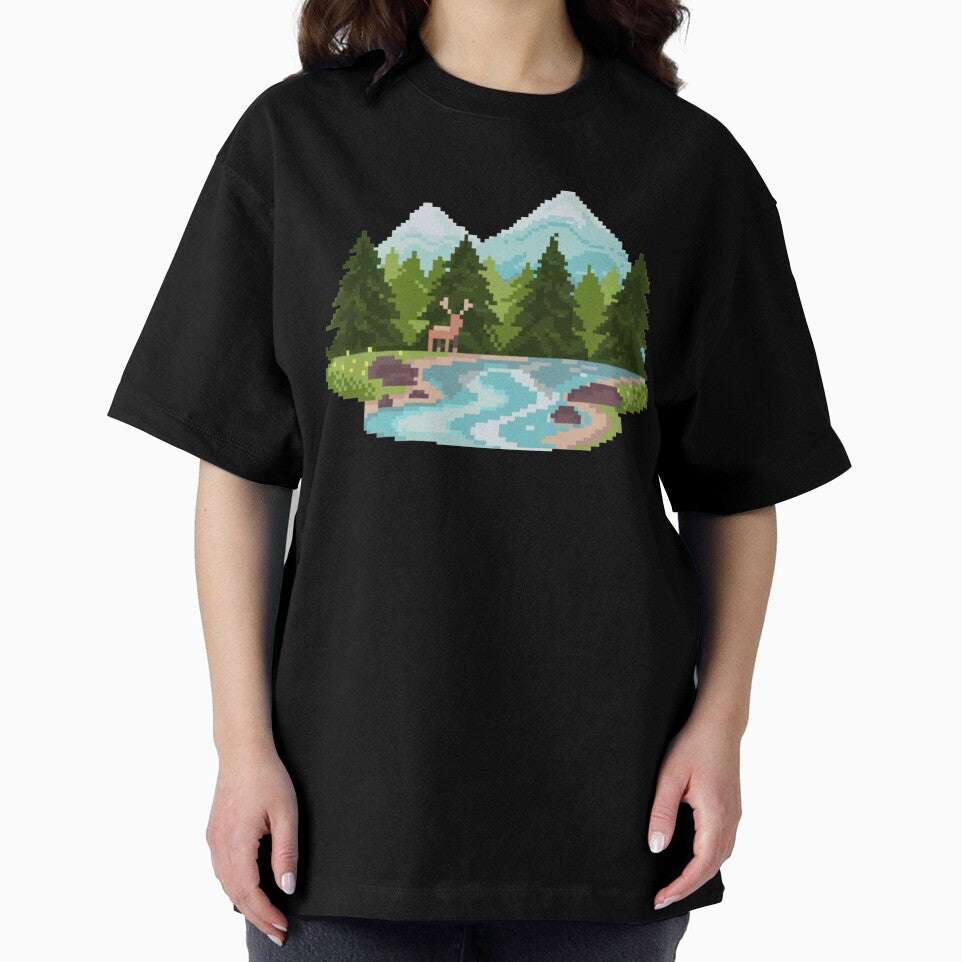 Pixelated Woods and Deer by HopeDetour