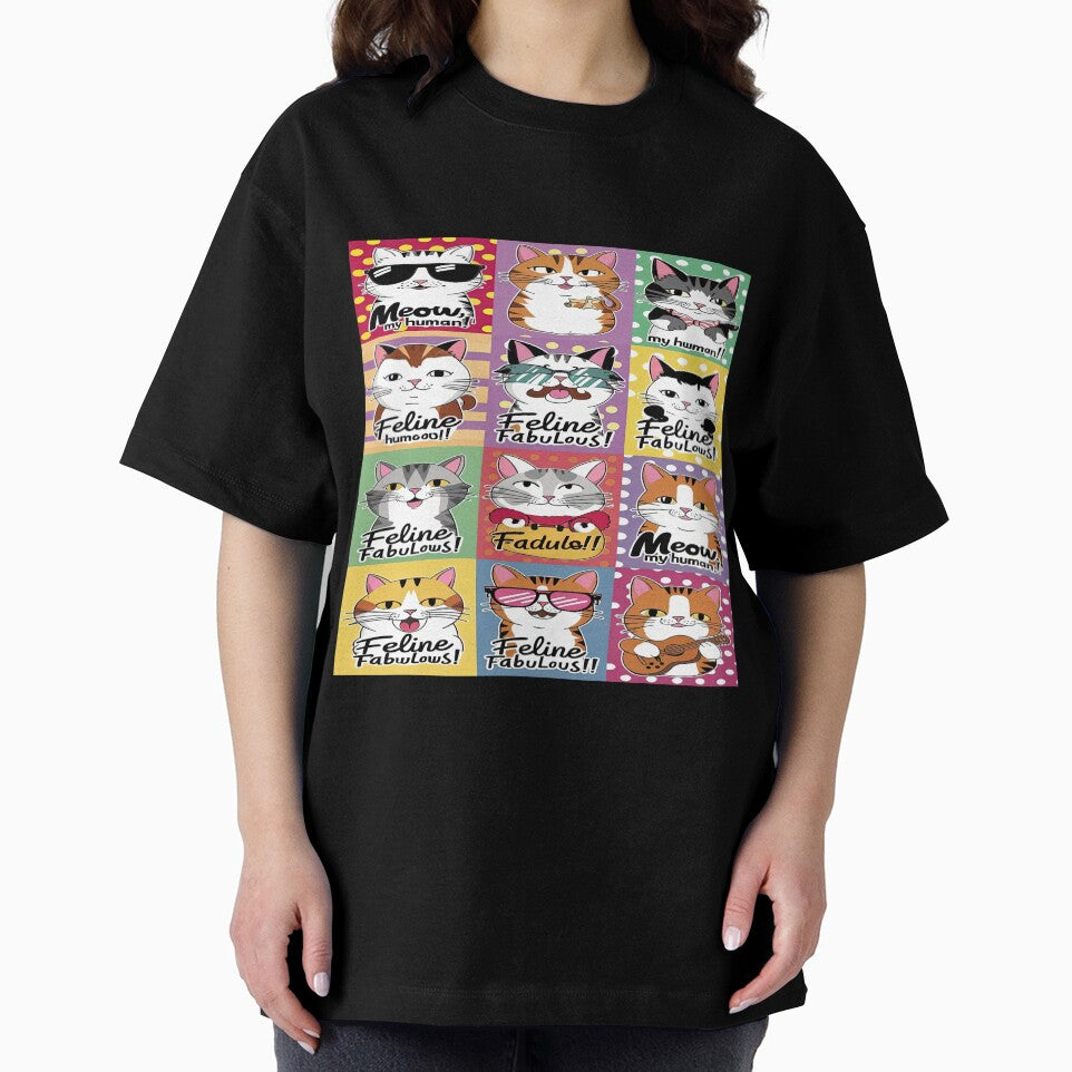 Cute Funny Cat Pattern Cheerful Colorful Cats Sunglasses Fluffy Sweets Happy Cat Art Funny Cat Cat Lover Cute Cat Cat Pattern T-Shirts, Hoodie, Sweatshirt