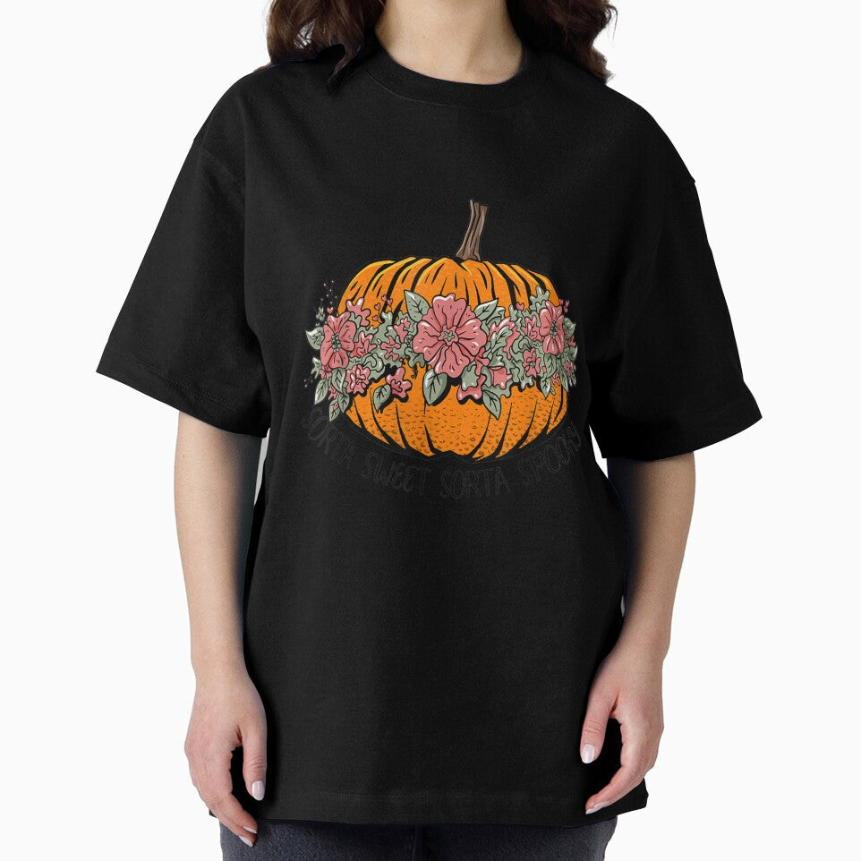 Sorta Sweet Sorta Spooky Pumpkin Flower Halloween Floral by Jonahjimenez T-Shirts, Hoodie, Sweatshirt (Image 2)
