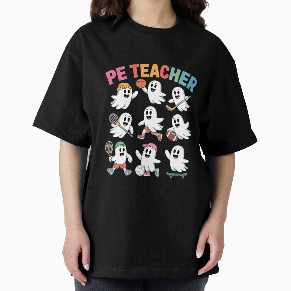 Halloween PE Teacher Ghost Playing Soccer Football by RuthGAArt