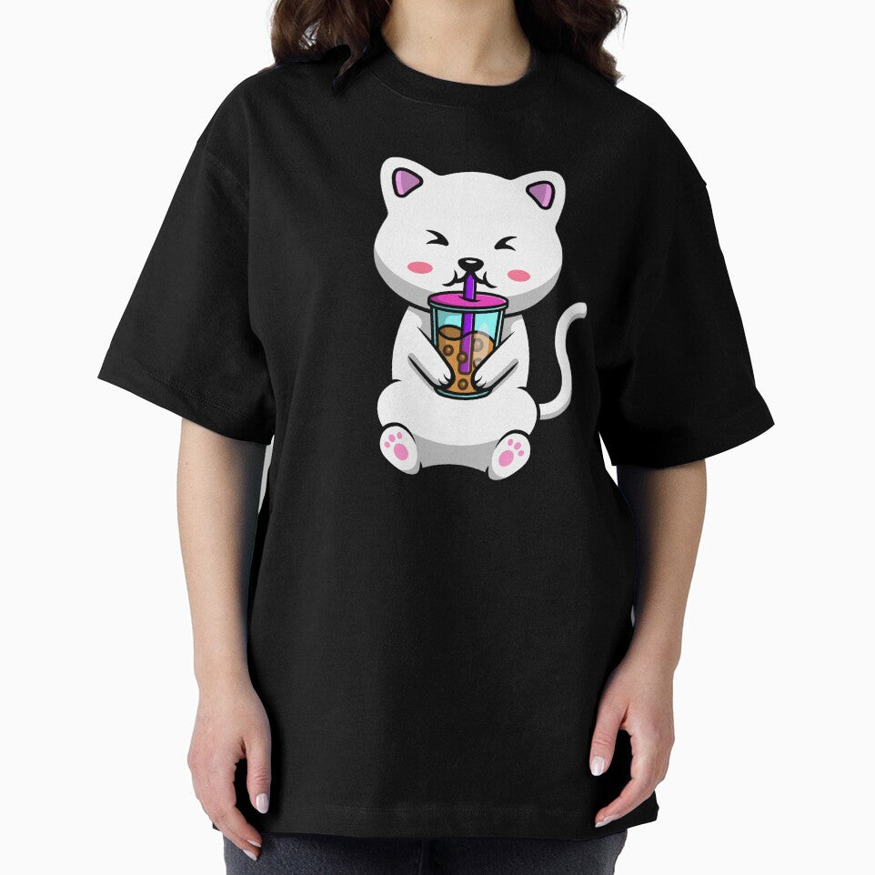Bubble Tea Lover Cute kawaii Cat by Artistusha T-Shirts, Hoodie, Sweatshirt | BlankRebels.com (Image 2)