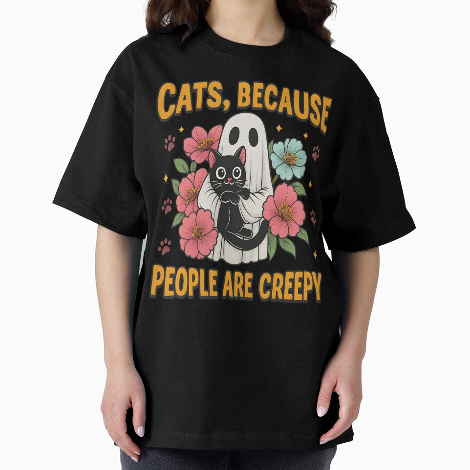 Halloween Ghost Cat Design Funny Creepy Quote Cute Japanese by KamalaDesign T-Shirts, Hoodie, Sweatshirt (Image 2)