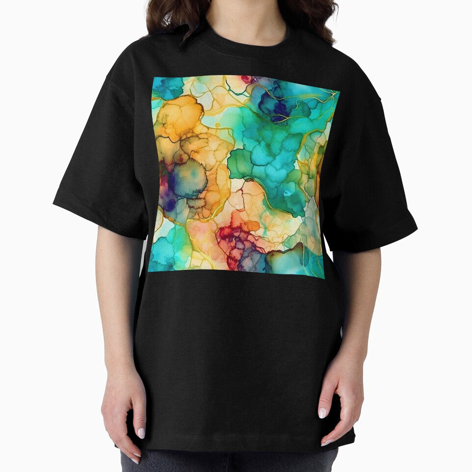 Dreamy Sea Foam Green, Blue And Yellow Abstract by DEC02 T-Shirts, Hoodie, Sweatshirt | BlankRebels.com (Image 2)