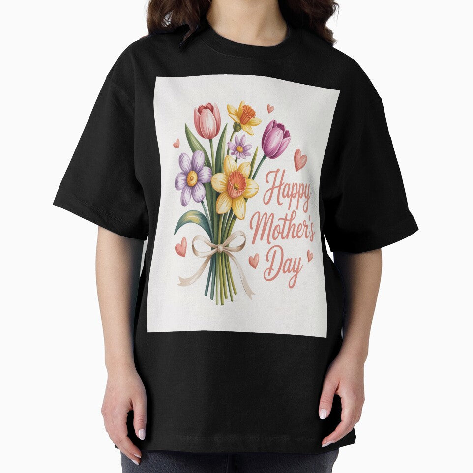 Happy Mother's Day Spring Tulip & Daffodil Bouquet by Midnight Veil Designs T-Shirts, Hoodie, Sweatshirt (Image 2)