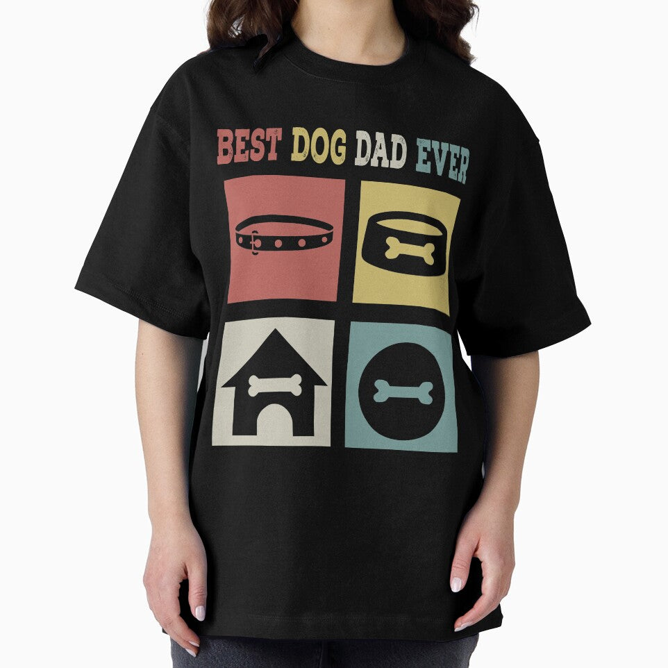 Father's Day Dog Shirt Vintage Best Dog Dad Ever Cool Father's Day Dog Lover Family by PatickCa