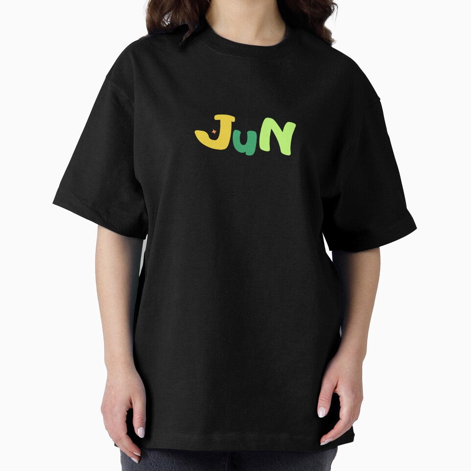Jun Colorful Gradient Name Typography Design by arorar T-Shirts, Hoodie, Sweatshirt | BlankRebels.com (Image 2)