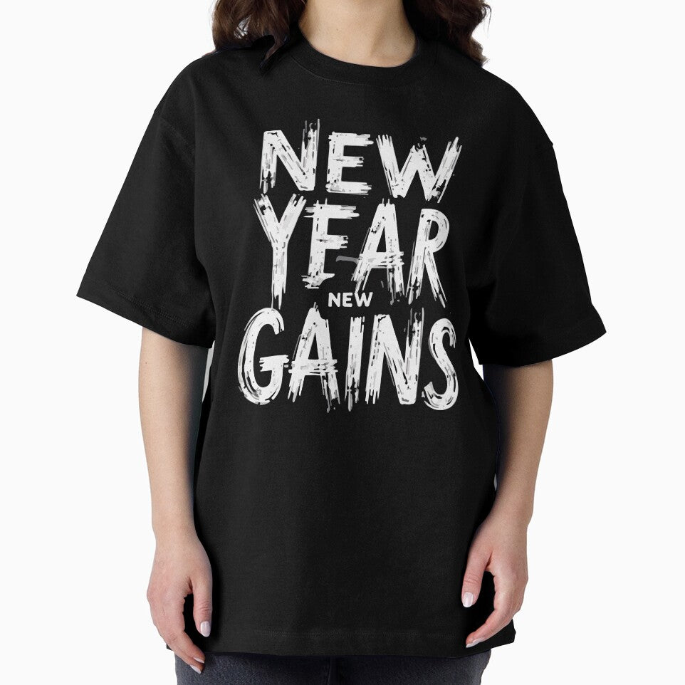 New Year New Gains - Funny Gym Fitness Motivation - Distressed Vintage Workout 2026 by Design-Pro-21 T-Shirts,... (Image 2)