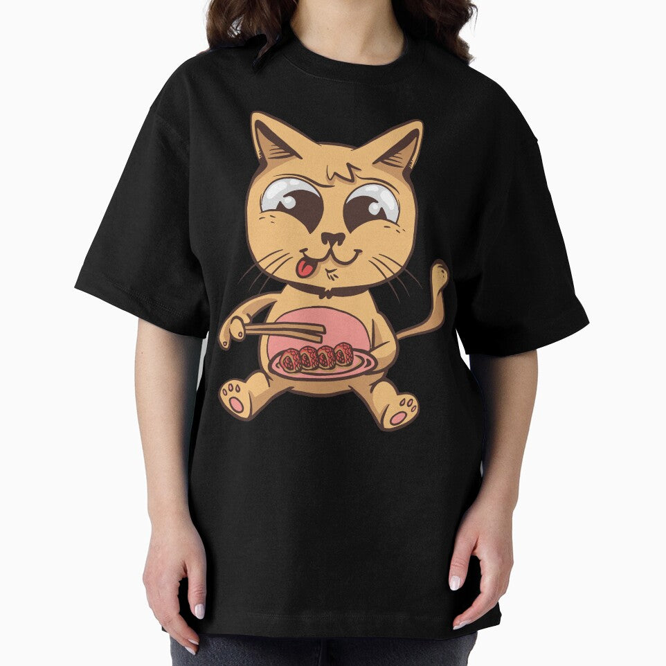 Cute Cat Eating Sushi by OnepixArt T-Shirts, Hoodie, Sweatshirt | BlankRebels.com (Image 2)