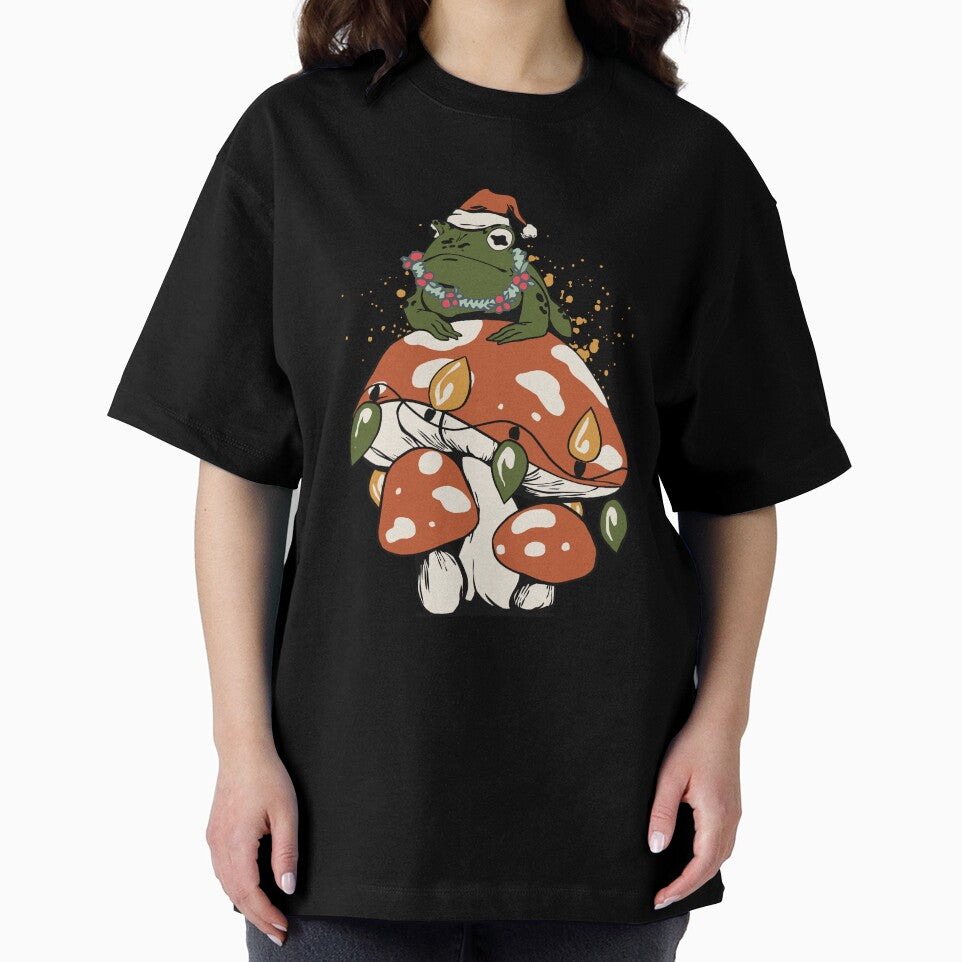 Cottagecore Frog Mushroom Wearing Hat T-Shirts, Hoodie, Sweatshirt