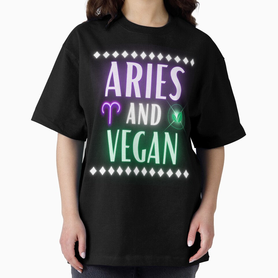 Aries and Vegan Neon Retro Style by MysticZodiac T-Shirts, Hoodie, Sweatshirt | BlankRebels.com (Image 2)
