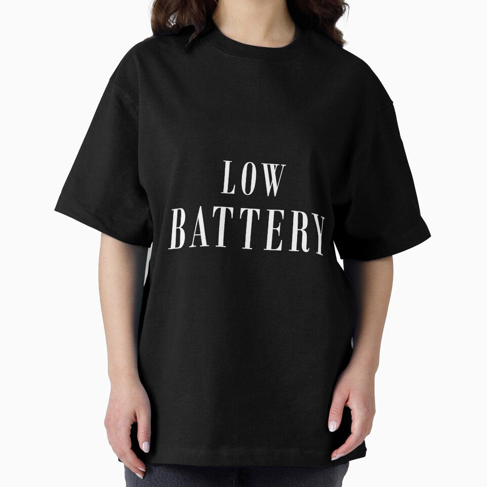 Low Battery Quote T-Shirt | Burnout Minimal Typography Design by PixelPlush Hoodie, Sweatshirt | BlankRebels.com (Image 2)