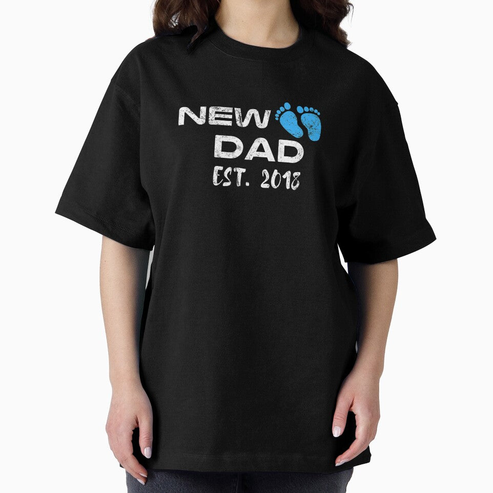 Mens New Dad 2018 Mens Vintage design | It's A Boy Footprints by DNH Threads T-Shirts, Hoodie, Sweatshirt (Image 2)