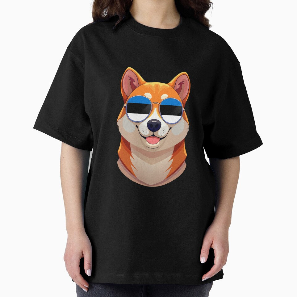 Vintage Patriotic Shiba Inu Estonian Flag by DreamBrushy