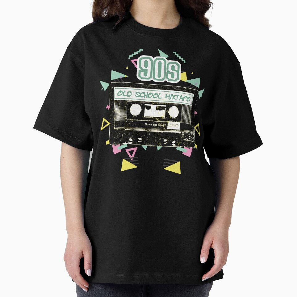 Old School Mixtape 90s Music Nostalgic Cassette & Geometric T-Shirts, Hoodie, Sweatshirt