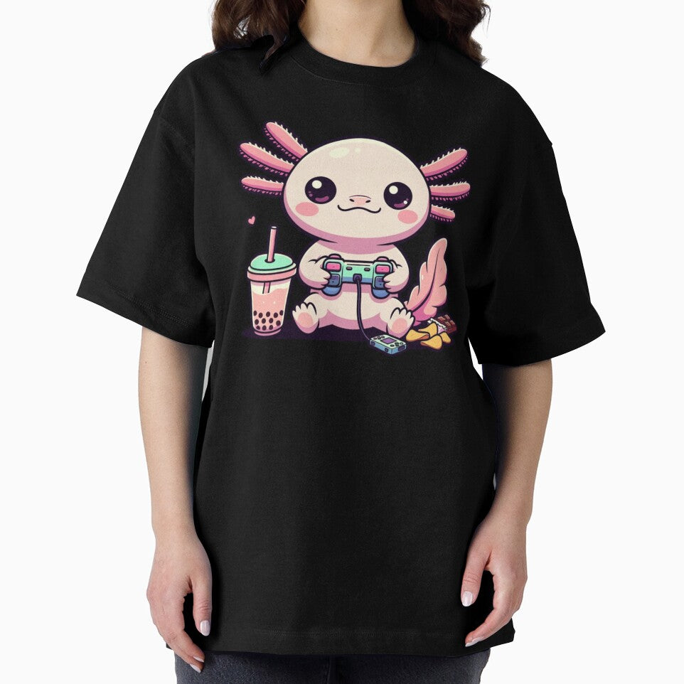 Cute Axolotl Gamer – Funny Video Game Lover by GrumpySableye T-Shirts, Hoodie, Sweatshirt | BlankRebels.com (Image 2)