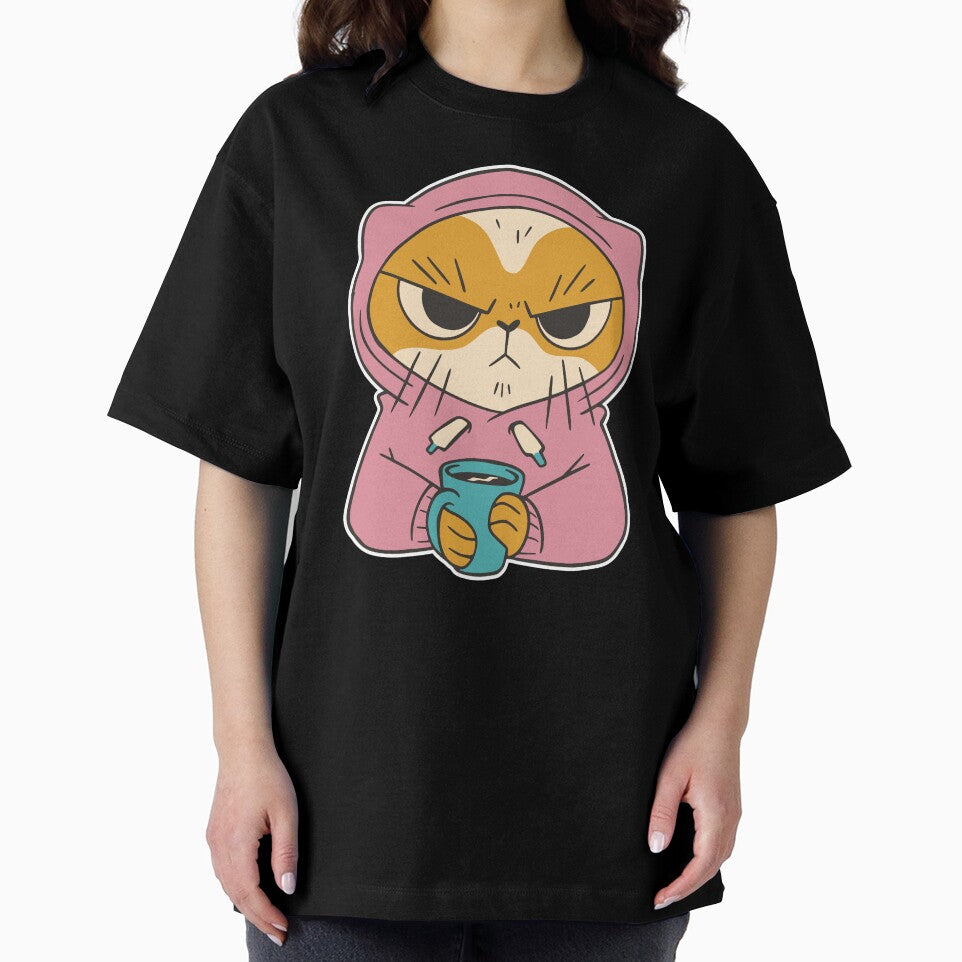 Cat Drinking Coffee Angry Cat by Designs-By-Zar