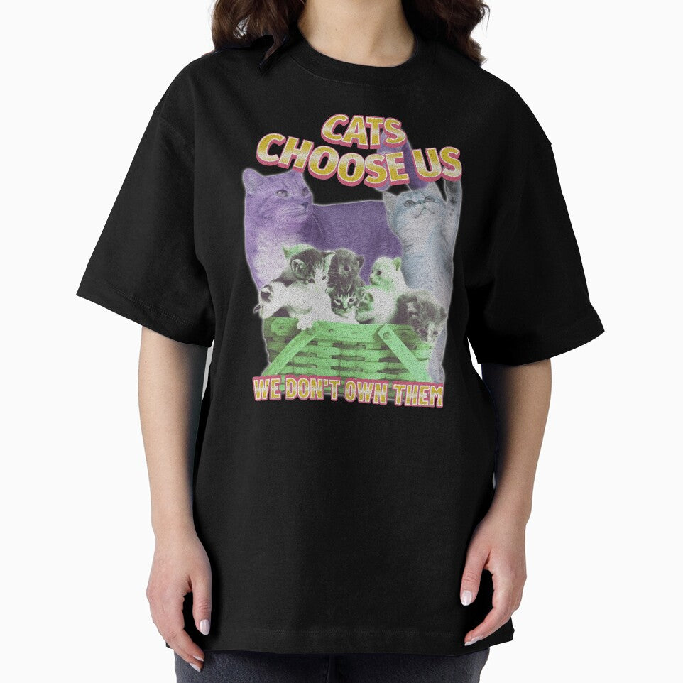 Cats Choose Us – Cute Cat Lover Quote Multi Cat Design by ThreadAuraES
