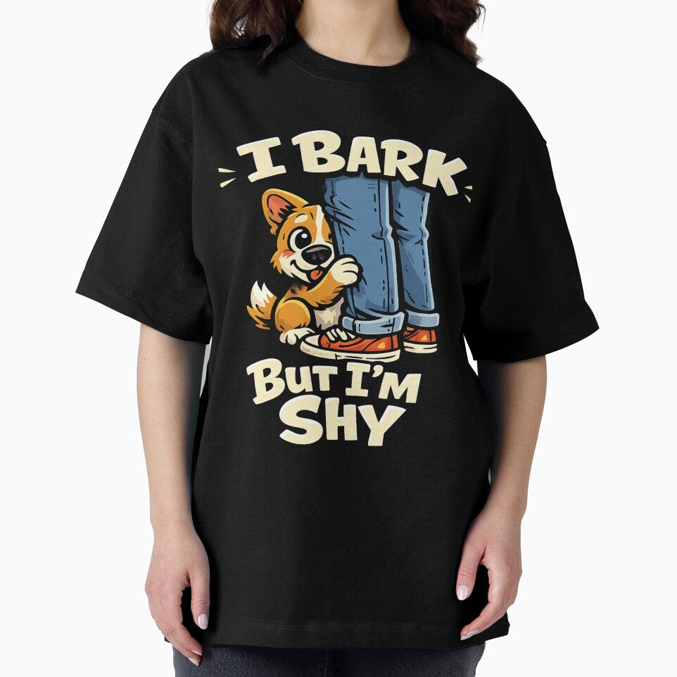 I Bark But I’m Shy – Funny Introvert Dog Cartoon | Cute Corgi Puppy Gift for Dog Lovers Pet Design for Pet Owners & Dog Moms on T-Shirt, Sticker, Phone case, mug, bag, hoodie by ArtByTripti