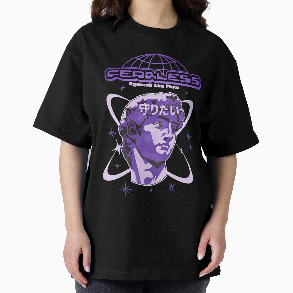 Fearless Against the Flow Y2K Black Japanese Streetwear Tee by SilkPajamas Hoodie, Sweatshirt | BlankRebels.com (Image 2)