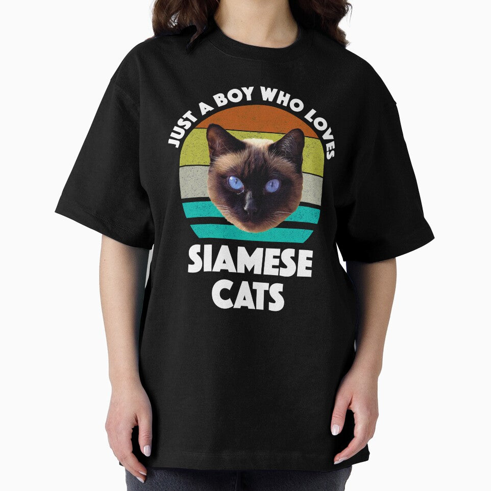 Just A Boy Who Loves Siamese Cats by Cat Lady Designs T-Shirts, Hoodie, Sweatshirt | BlankRebels.com (Image 2)
