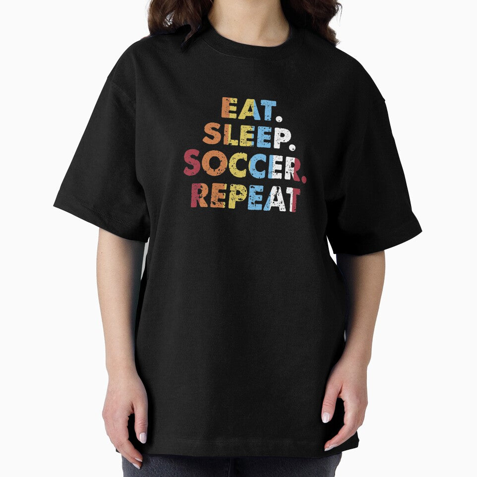 Retro Eat. Sleep. Soccer. Repeat. Vintage Sports Saying Novelty Gift idea by Orange Pieces