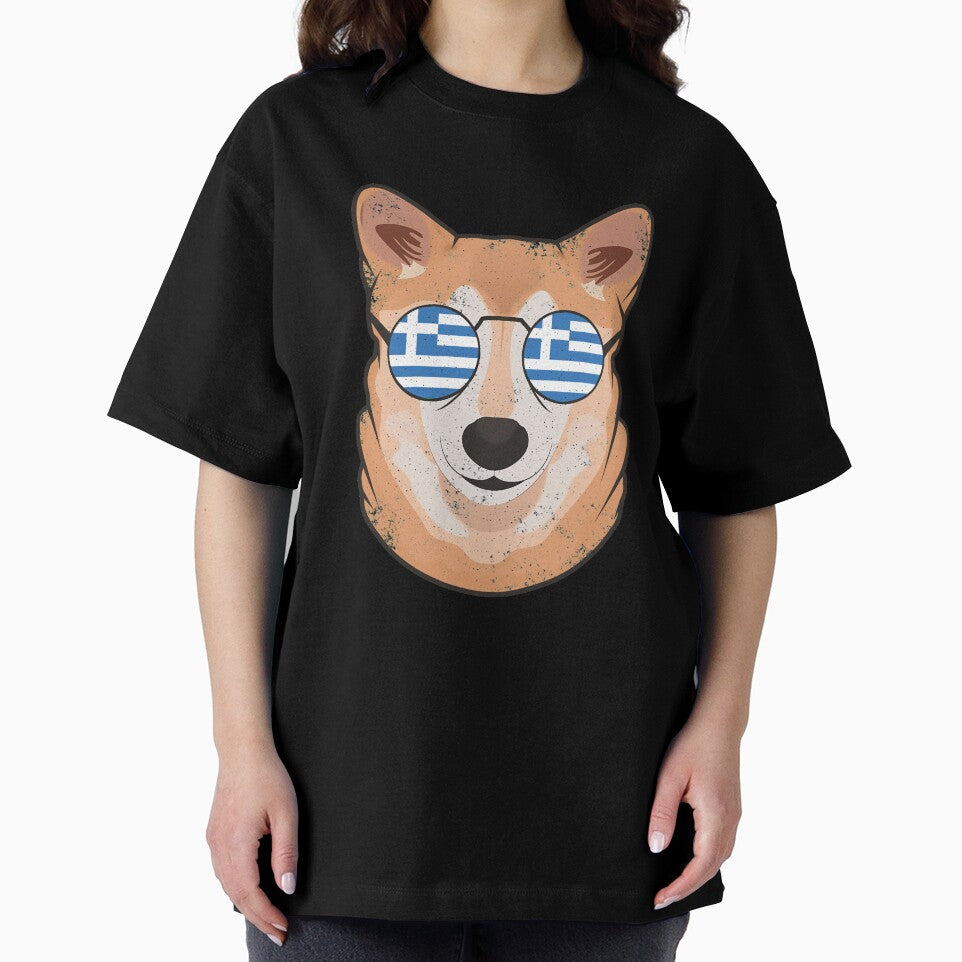 Vintage Patriotic Shiba Inu Greek Flag by feether-store