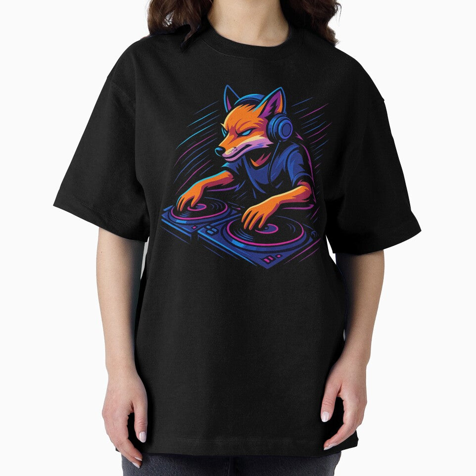 Neon Fox DJ - Club Vibes Vector Illustration by MKreative Studio T-Shirts, Hoodie, Sweatshirt | BlankRebels.com (Image 2)