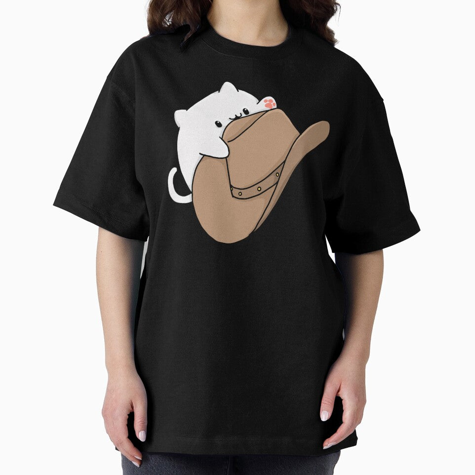 I Love Cat and Cowboy Hat - Cute - Funny - White Cat  #1 by Annisa Yuwanda T-Shirts, Hoodie, Sweatshirt (Image 2)