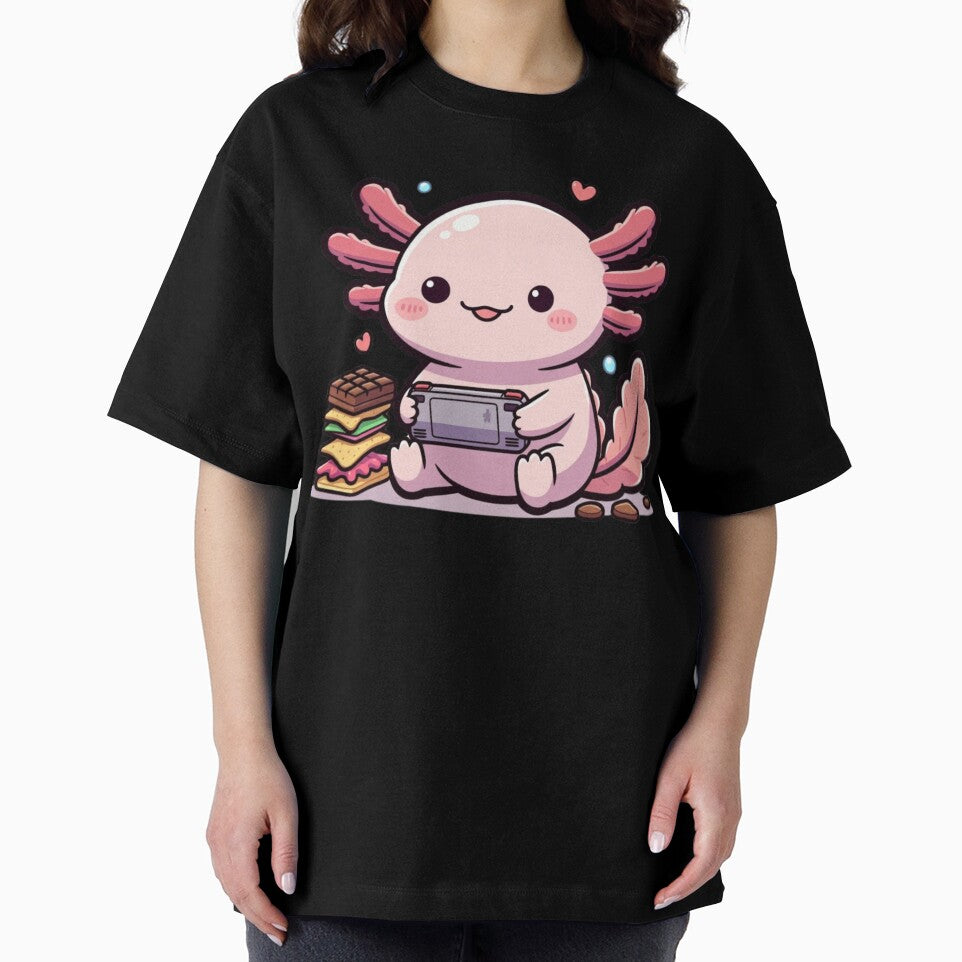 Axolotl Playing Video Games – Cute Gamer by GrumpySableye T-Shirts, Hoodie, Sweatshirt | BlankRebels.com (Image 2)